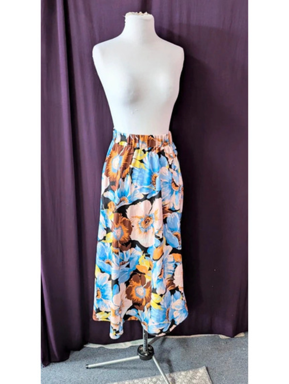 Floral Print Maxi Skirt 3X